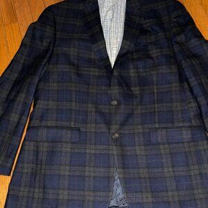 Lauren Ralph Lauren Men's 100% Wool Classic-Fit Plaid Blazer 40R Blue Green